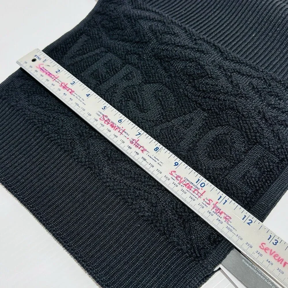 NWT Authentic Versace Greca Wool Black Thick Knit Scarf Shawl Size 72